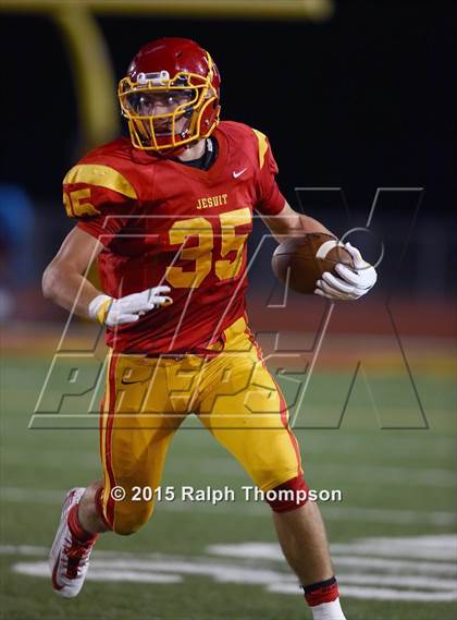 Thumbnail 1 in Jesuit vs. Christian Brothers (Holy Bowl @ Hughes Stadium) photogallery.