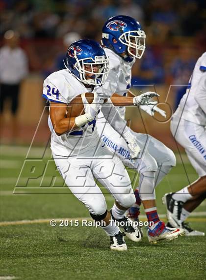 Thumbnail 2 in Jesuit vs. Christian Brothers (Holy Bowl @ Hughes Stadium) photogallery.
