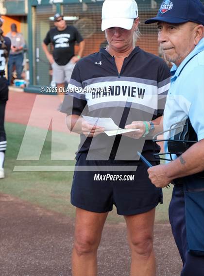 Thumbnail 2 in Grandview vs. Whitesboro (UIL 3A Softball Div 1 State Finals) photogallery.