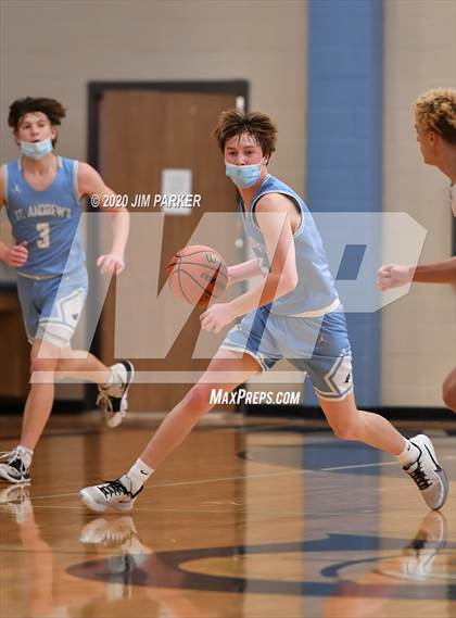 Thumbnail 1 in St. Andrew's vs Round Rock HomeSchool (St. Dominic Savio Tournament) photogallery.