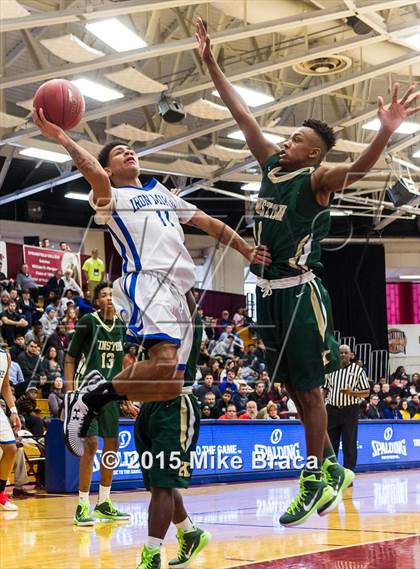 Thumbnail 1 in Kinston vs. Trenton Catholic Academy (Spalding HoopHall Classic) photogallery.
