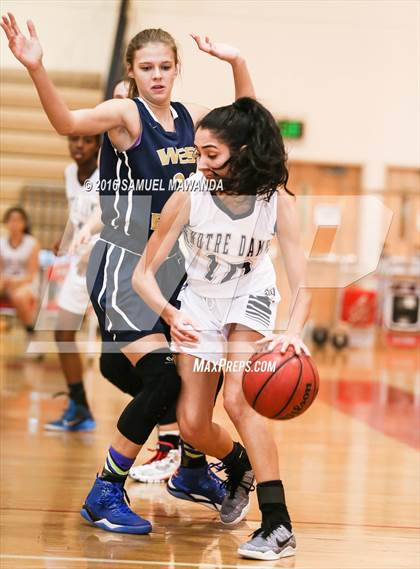 Thumbnail 1 in Notre Dame (SO) vs West Ranch (West Coast Holiday Classic) photogallery.