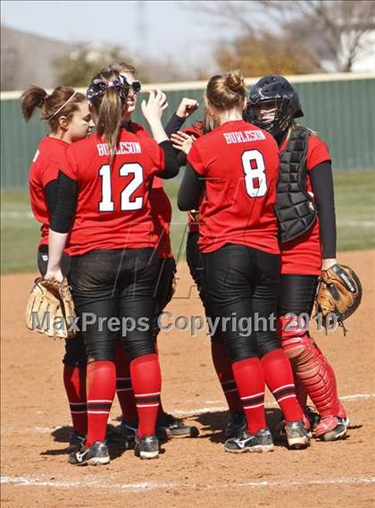 Thumbnail 3 in Burleson vs. Keller Central (Mansfield ISD Varsity Softball Tournament) photogallery.