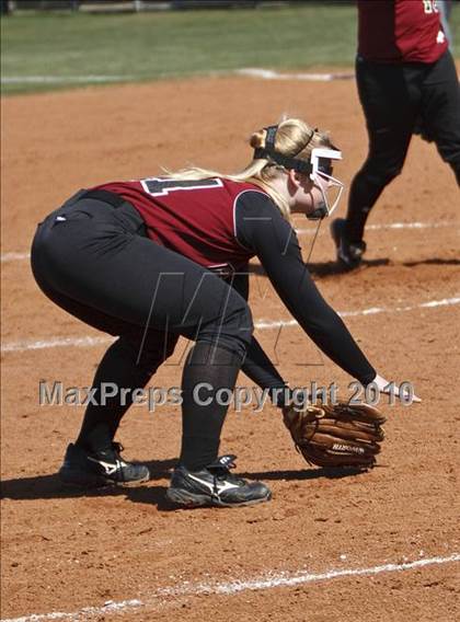 Thumbnail 3 in Burleson vs. Keller Central (Mansfield ISD Varsity Softball Tournament) photogallery.