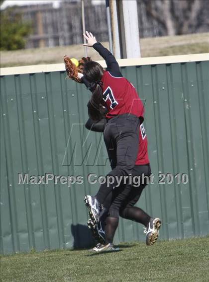 Thumbnail 3 in Burleson vs. Keller Central (Mansfield ISD Varsity Softball Tournament) photogallery.