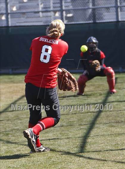 Thumbnail 2 in Burleson vs. Keller Central (Mansfield ISD Varsity Softball Tournament) photogallery.