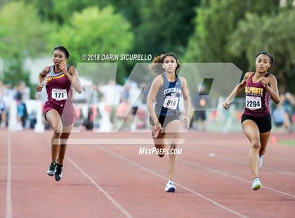Thumbnail 3 in AIA Track & Field Preliminaries D3 & D4 (Girls 200 Meter Dash) photogallery.