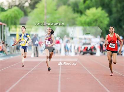 Thumbnail 3 in AIA Track & Field Preliminaries D3 & D4 (Girls 200 Meter Dash) photogallery.