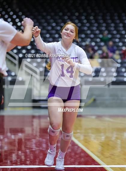 Thumbnail 2 in Beckville vs. Thrall (UIL Volleyball 2A Finals) photogallery.