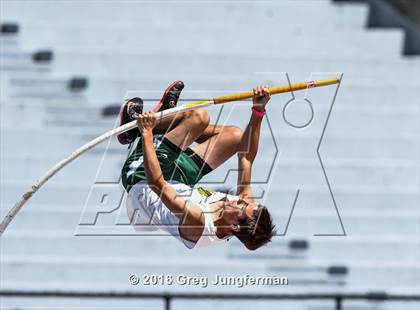 Thumbnail 1 in CIF NCS Masters Boys Pole Vault (MOC at UCB) photogallery.