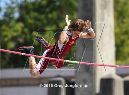 Thumbnail 1 in CIF NCS Masters Boys Pole Vault (MOC at UCB) photogallery.