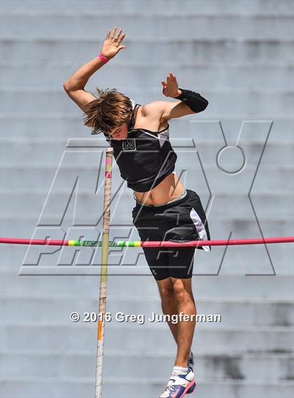 Thumbnail 1 in CIF NCS Masters Boys Pole Vault (MOC at UCB) photogallery.