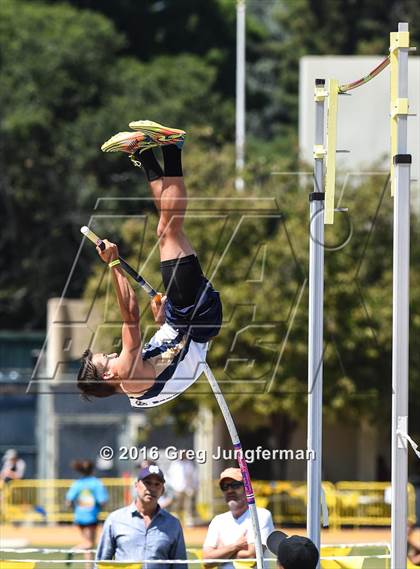 Thumbnail 1 in CIF NCS Masters Boys Pole Vault (MOC at UCB) photogallery.