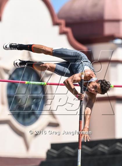 Thumbnail 1 in CIF NCS Masters Boys Pole Vault (MOC at UCB) photogallery.
