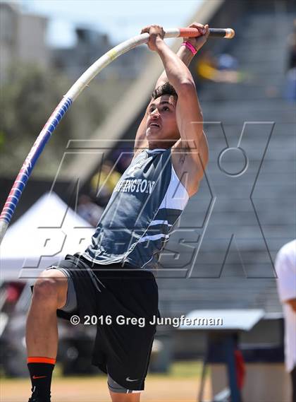 Thumbnail 2 in CIF NCS Masters Boys Pole Vault (MOC at UCB) photogallery.