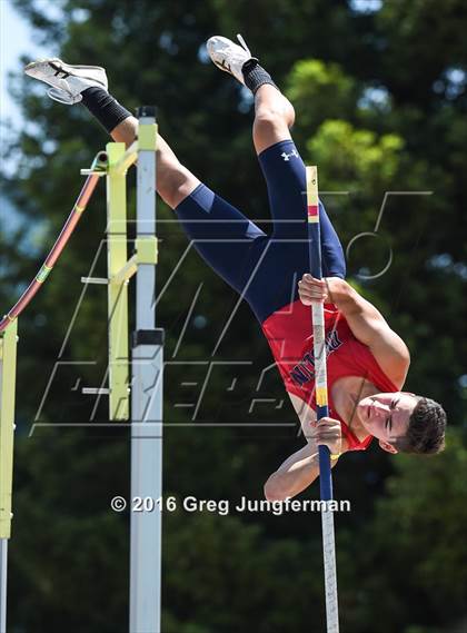 Thumbnail 2 in CIF NCS Masters Boys Pole Vault (MOC at UCB) photogallery.