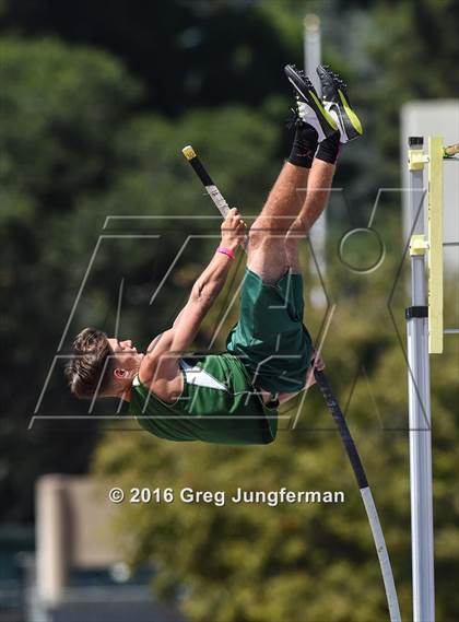 Thumbnail 2 in CIF NCS Masters Boys Pole Vault (MOC at UCB) photogallery.