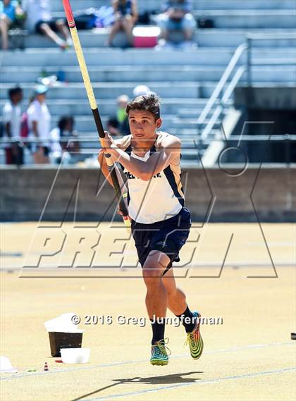 Thumbnail 3 in CIF NCS Masters Boys Pole Vault (MOC at UCB) photogallery.