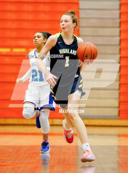 Thumbnail 1 in Highland vs Atlantic Shores Christian (StatVa Girls Basketball Classic) photogallery.