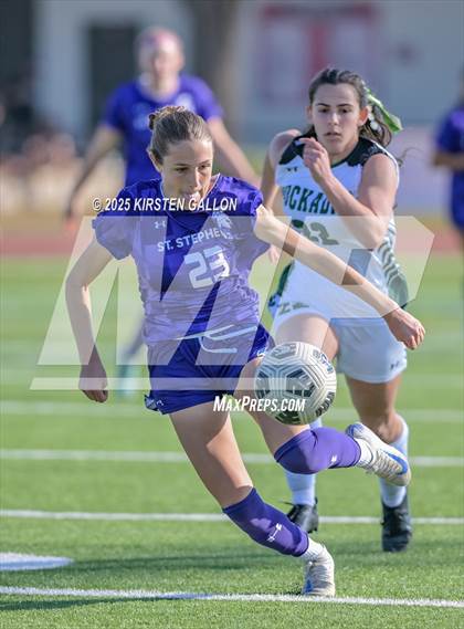 Thumbnail 3 in Hockaday vs St. Stephens (SPC Soccer 4A Championship) photogallery.