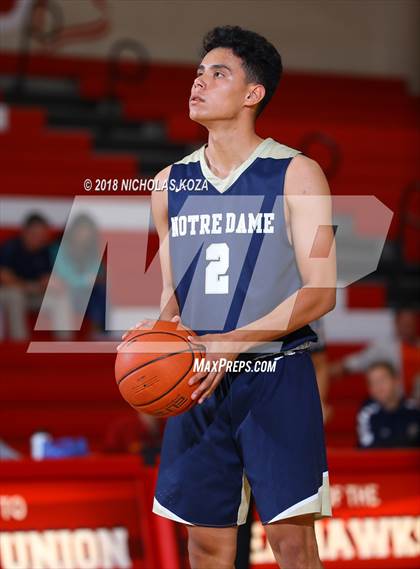 Thumbnail 3 in George Washington Prep vs. Notre Dame (SO) (Ryse Williams Pac Shores Tournament) photogallery.