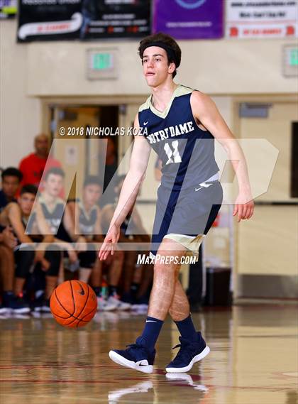 Thumbnail 1 in George Washington Prep vs. Notre Dame (SO) (Ryse Williams Pac Shores Tournament) photogallery.