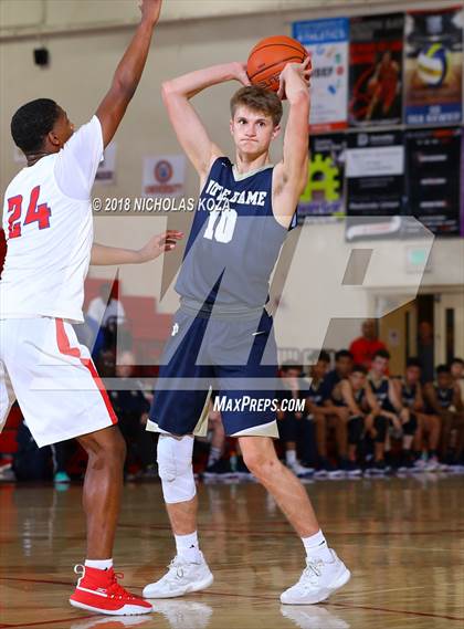 Thumbnail 2 in George Washington Prep vs. Notre Dame (SO) (Ryse Williams Pac Shores Tournament) photogallery.