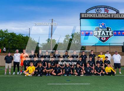 Thumbnail 1 in Austin Vandegrift vs. Lewisville Flower Mound (UIL 6A Soccer Semifinal) photogallery.