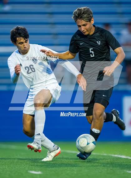 Thumbnail 1 in Austin Vandegrift vs. Lewisville Flower Mound (UIL 6A Soccer Semifinal) photogallery.