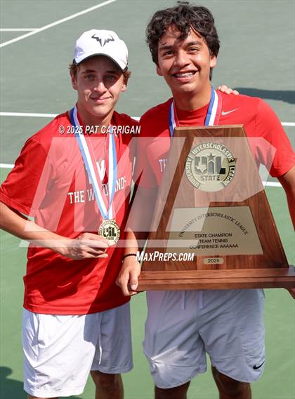 Thumbnail 2 in Round Rock Westwood vs The Woodlands (UIL 6A Tennis Final) photogallery.