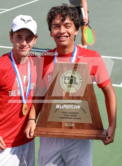 Thumbnail 3 in Round Rock Westwood vs The Woodlands (UIL 6A Tennis Final) photogallery.