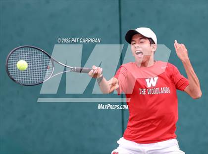 Thumbnail 3 in Round Rock Westwood vs The Woodlands (UIL 6A Tennis Final) photogallery.