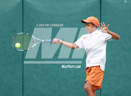 Thumbnail 3 in Round Rock Westwood vs The Woodlands (UIL 6A Tennis Final) photogallery.