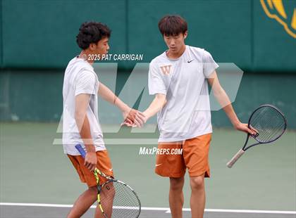 Thumbnail 2 in Round Rock Westwood vs The Woodlands (UIL 6A Tennis Final) photogallery.