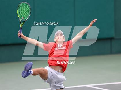 Thumbnail 3 in Round Rock Westwood vs The Woodlands (UIL 6A Tennis Final) photogallery.