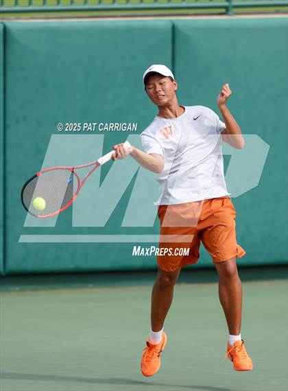 Thumbnail 3 in Round Rock Westwood vs The Woodlands (UIL 6A Tennis Final) photogallery.