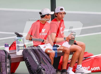 Thumbnail 3 in Round Rock Westwood vs The Woodlands (UIL 6A Tennis Final) photogallery.