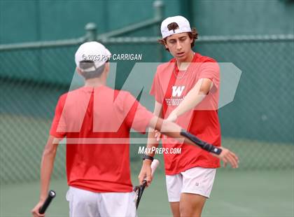 Thumbnail 2 in Round Rock Westwood vs The Woodlands (UIL 6A Tennis Final) photogallery.