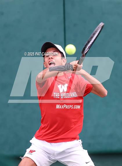 Thumbnail 3 in Round Rock Westwood vs The Woodlands (UIL 6A Tennis Final) photogallery.