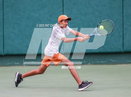 Thumbnail 3 in Round Rock Westwood vs The Woodlands (UIL 6A Tennis Final) photogallery.
