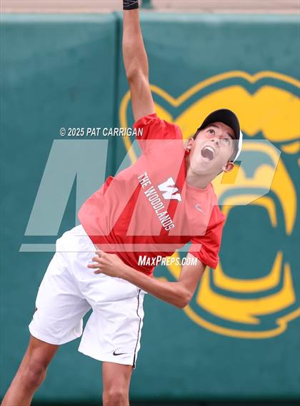 Thumbnail 3 in Round Rock Westwood vs The Woodlands (UIL 6A Tennis Final) photogallery.