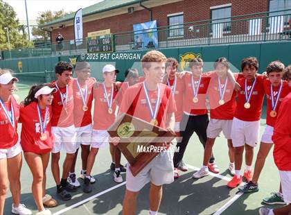 Thumbnail 3 in Round Rock Westwood vs The Woodlands (UIL 6A Tennis Final) photogallery.