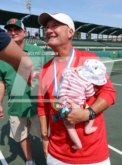 Thumbnail 1 in Round Rock Westwood vs The Woodlands (UIL 6A Tennis Final) photogallery.