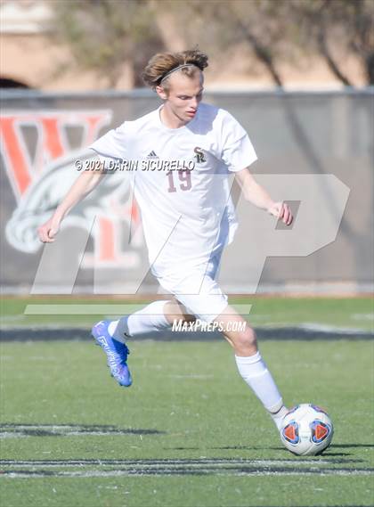 Thumbnail 2 in Shadow Ridge vs. Arizona College Prep (Coyote Classic Soccer Tournament) photogallery.