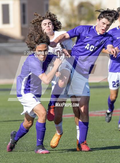 Thumbnail 2 in Shadow Ridge vs. Arizona College Prep (Coyote Classic Soccer Tournament) photogallery.