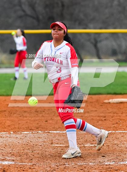 Thumbnail 2 in Eagle Pass vs Antonian Prep (NEISD Softball Tournament) photogallery.