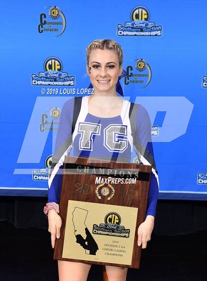 Thumbnail 1 in Temescal Canyon and Sierra Vista (CIF SS DIV 2AA Cheerleading Award Photos) photogallery.