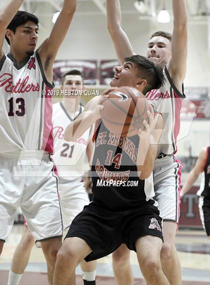 Thumbnail 1 in Rancho Mirage vs. St. Thomas Aquinas - Canada (Rancho Mirage Holiday Invitational) photogallery.