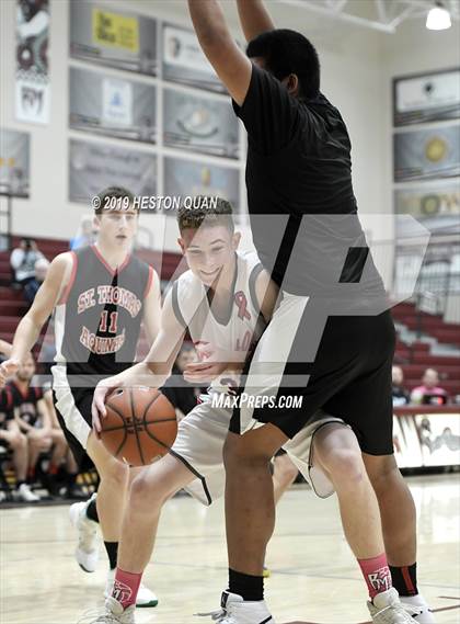 Thumbnail 1 in Rancho Mirage vs. St. Thomas Aquinas - Canada (Rancho Mirage Holiday Invitational) photogallery.