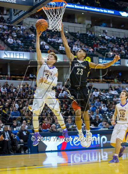Thumbnail 3 in Griffith vs. Guerin Catholic (IHSAA 3A Final) photogallery.